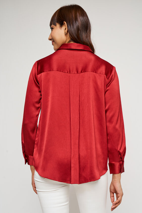 Red Solid Curved Top, Red, image 5